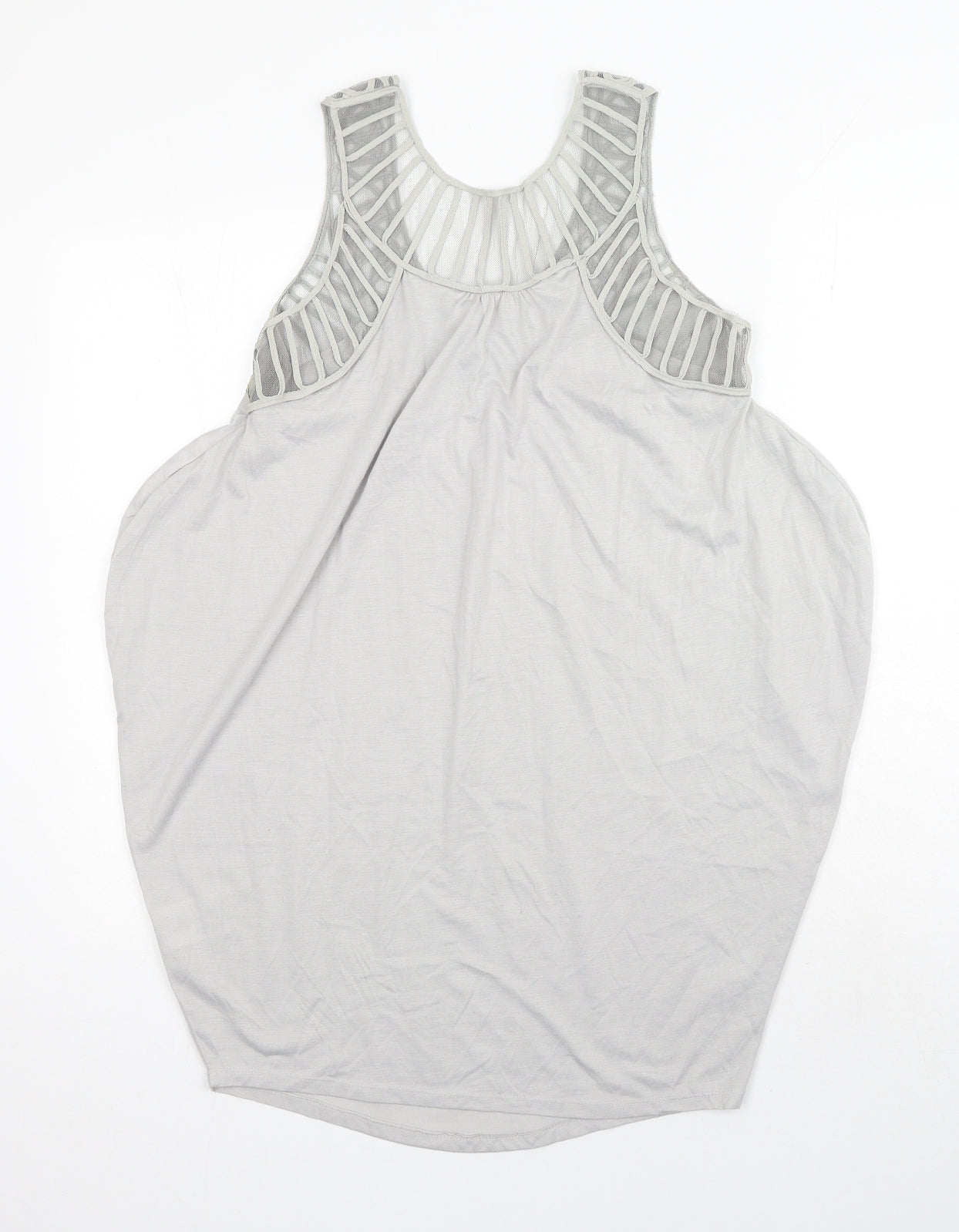 Preworn Womens Grey Polyester Basic Tank Size M Round Neck