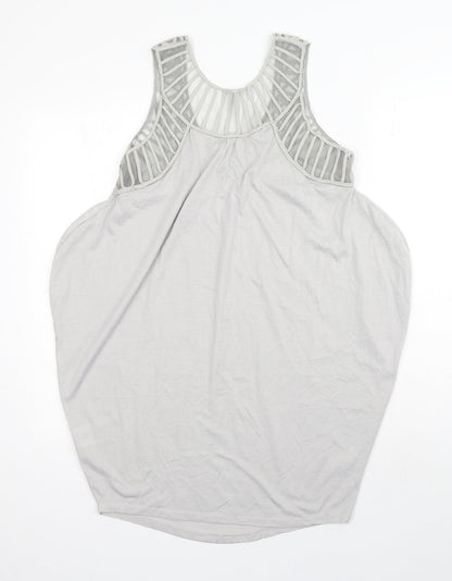 Preworn Womens Grey Polyester Basic Tank Size M Round Neck