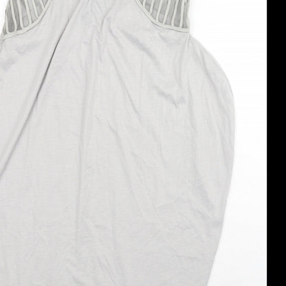 Preworn Womens Grey Polyester Basic Tank Size M Round Neck