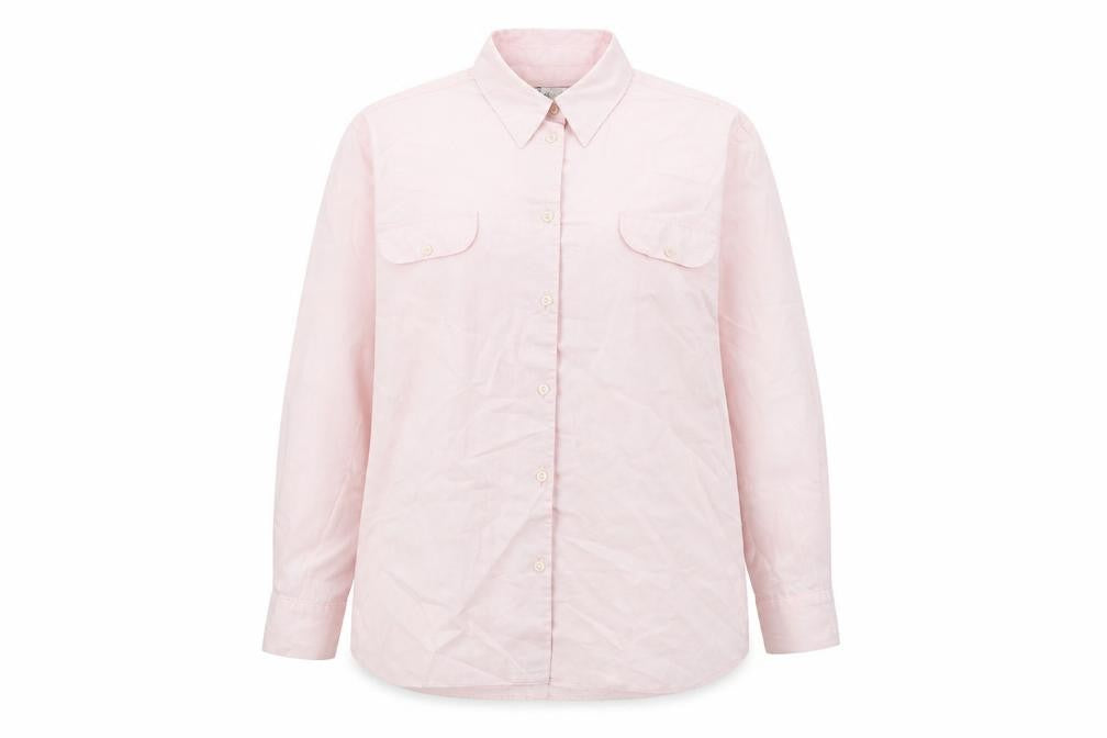 Design Essentials Womens Pink Polyester Basic Button-Up Size 16 Collared