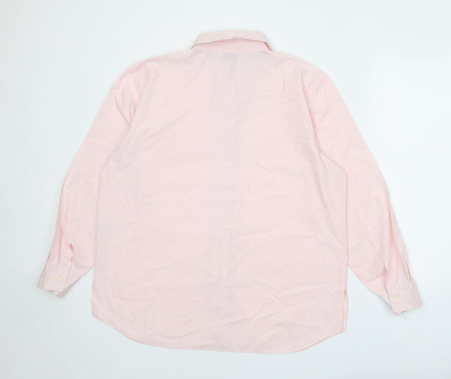 Design Essentials Womens Pink Polyester Basic Button-Up Size 16 Collared