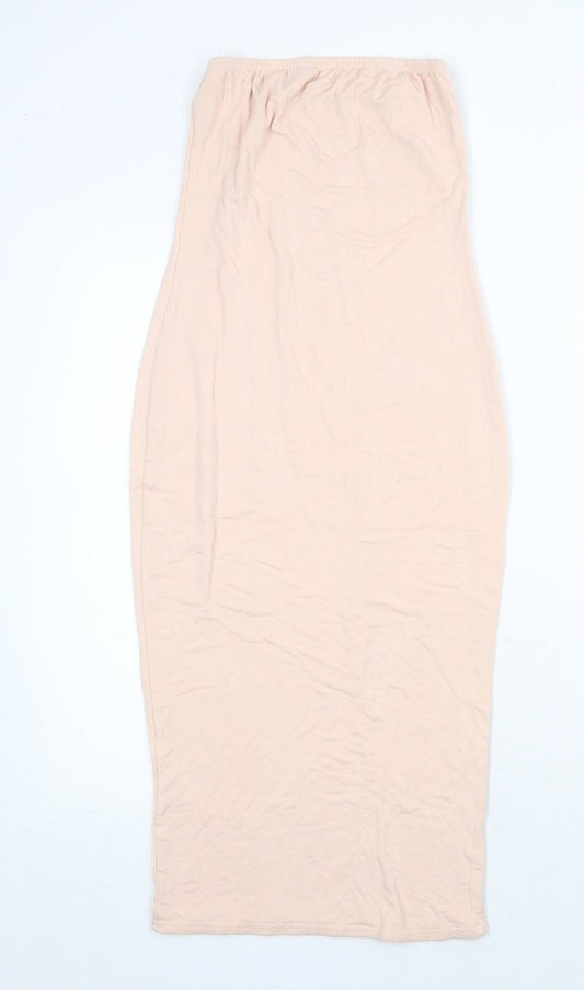 Missguided Womens Pink Viscose Bodycon Size 8 Off the Shoulder Pullover
