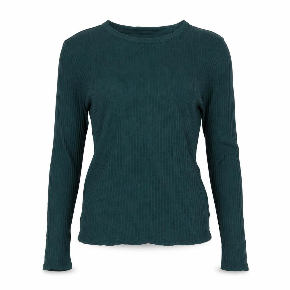 Monki Womens Green Cotton Basic T-Shirt Size 8 Round Neck