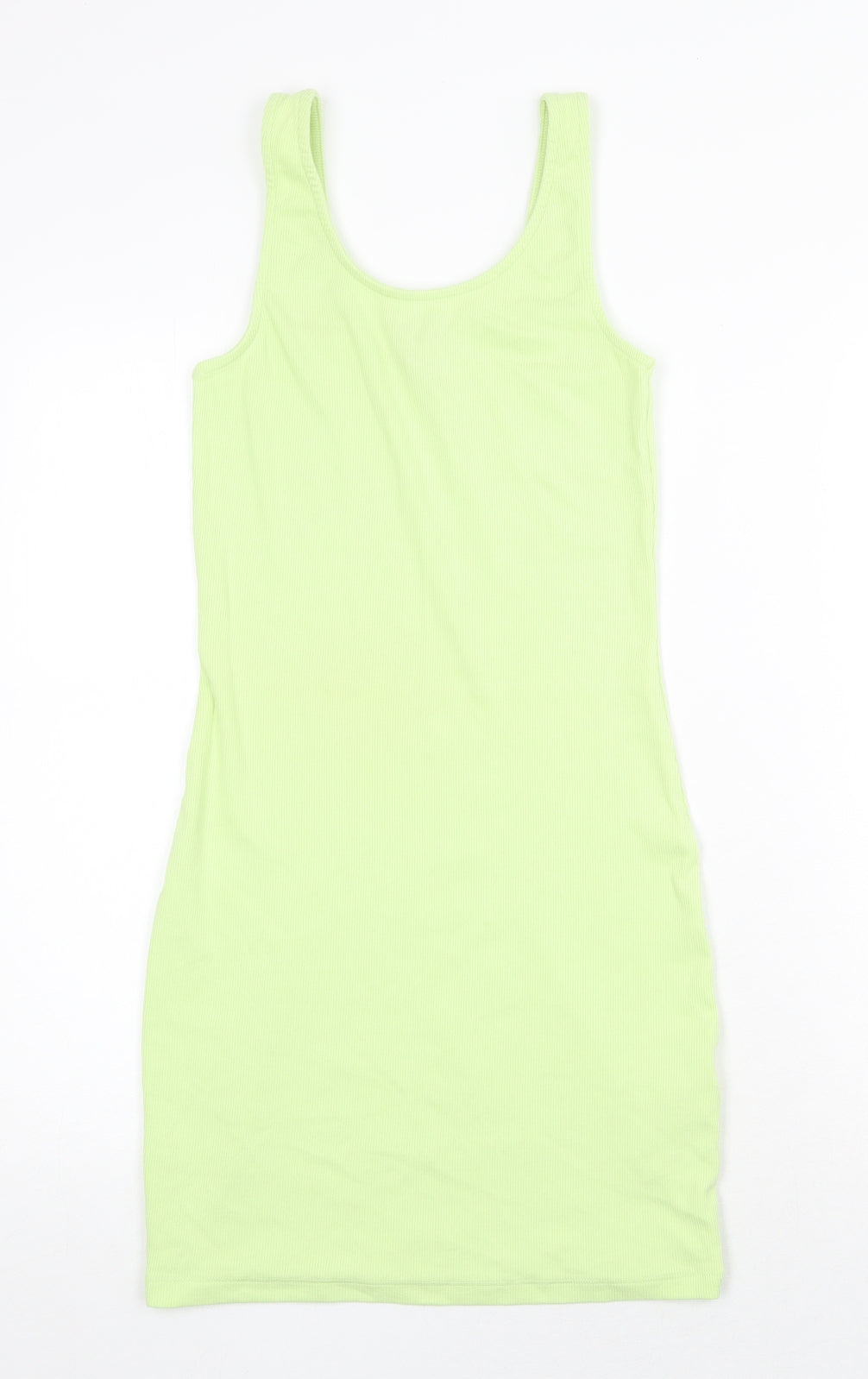 New Look Womens Green Camel Bodycon Size 10 Scoop Neck Pullover