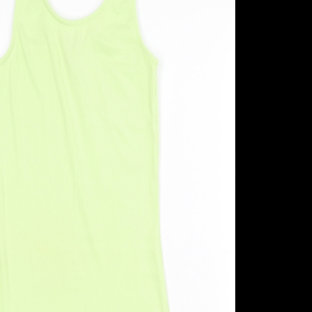 New Look Womens Green Camel Bodycon Size 10 Scoop Neck Pullover
