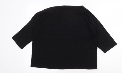 Betty Barclay Womens Black Round Neck Herringbone Viscose Pullover Jumper Size 10
