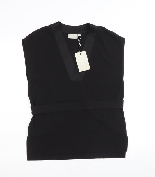 In Wear Womens Black Polyester Basic Tank Size 6 V-Neck