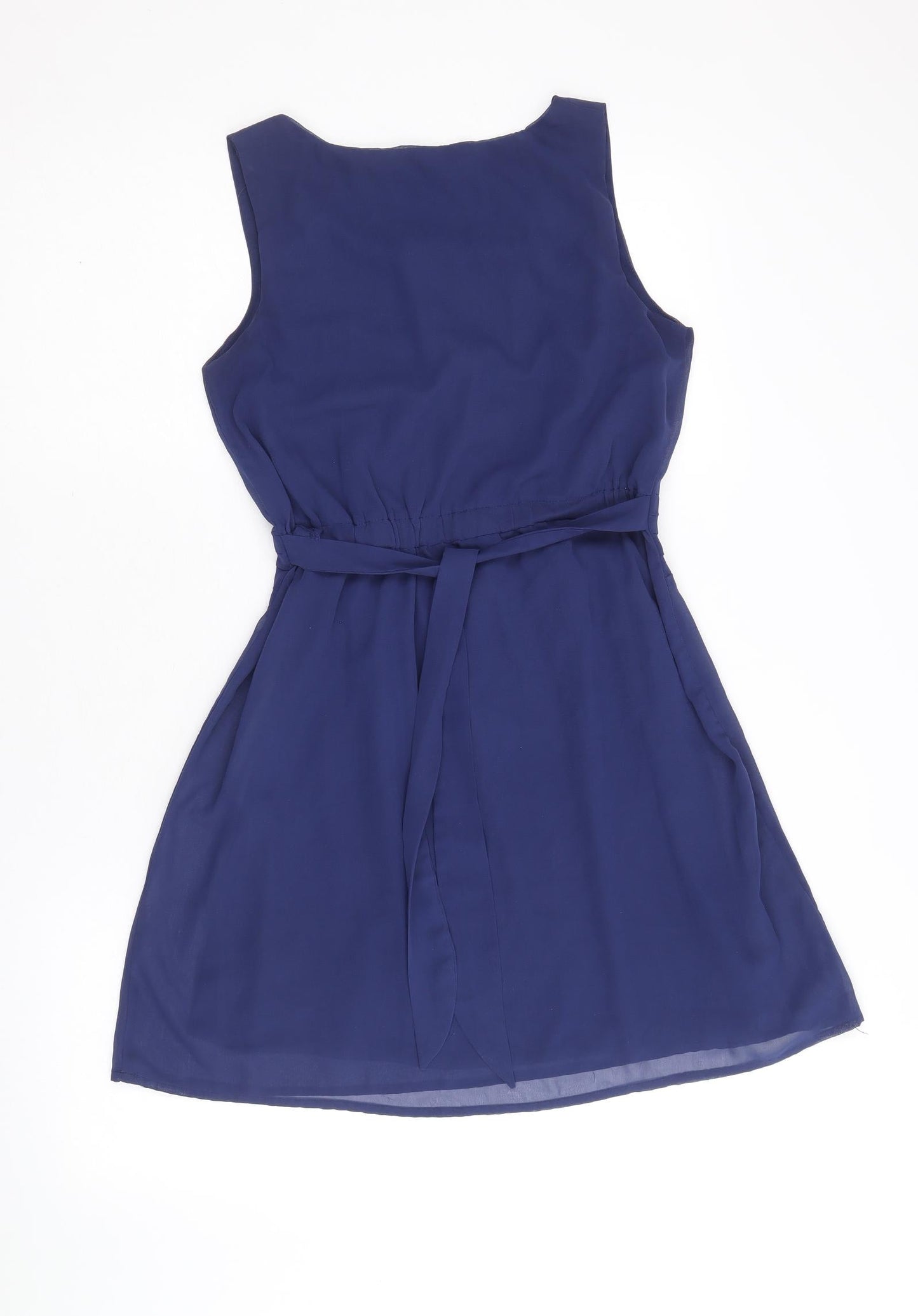 Jasmine Womens Blue Polyester A-Line Size 8 Round Neck Pullover