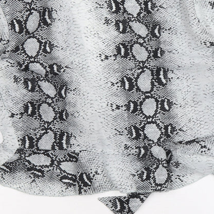 Missguided Womens Black Animal Print Polyester Basic Blouse Size 10 V-Neck - Snake Print