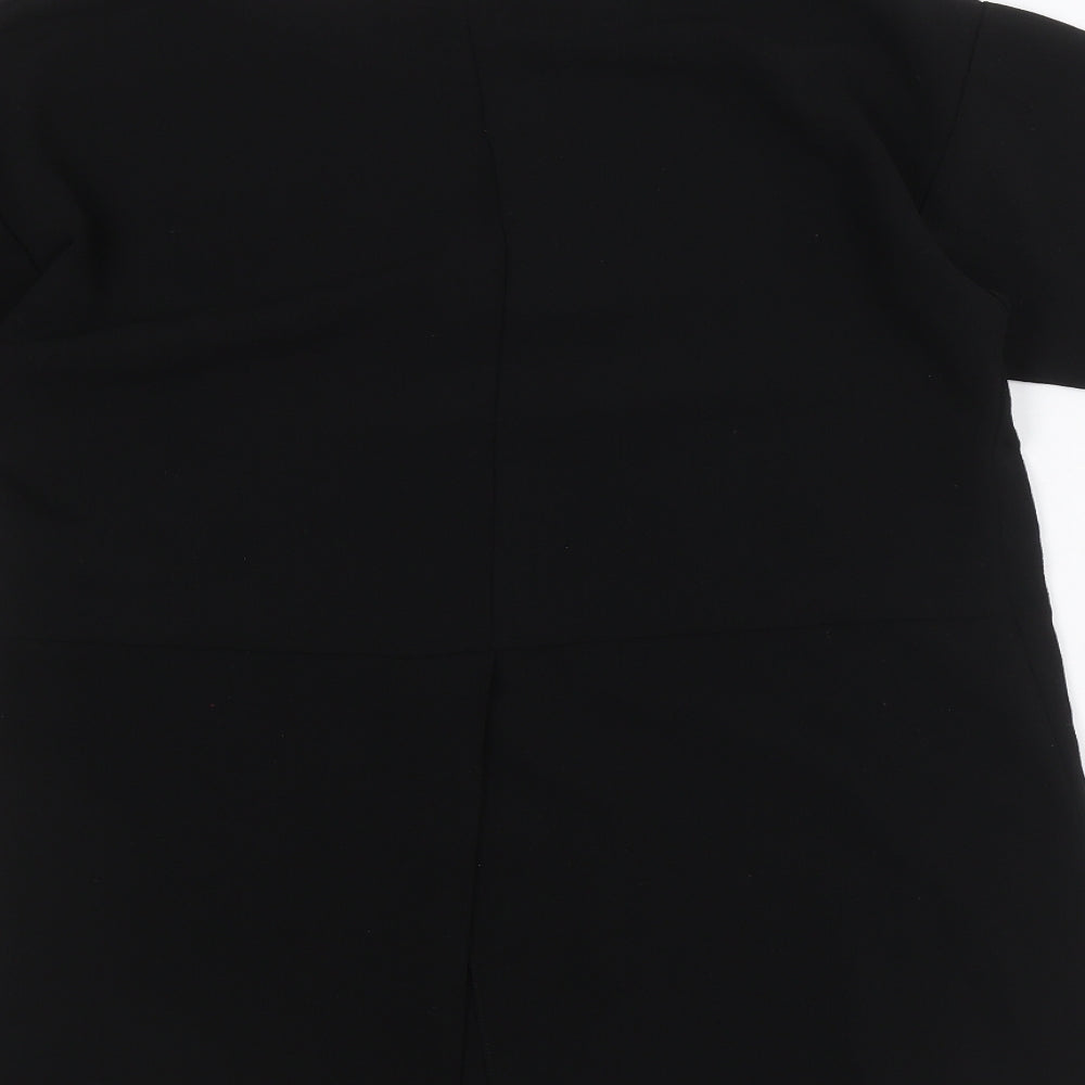 F&F Womens Black Polyester Basic T-Shirt Size 6 Round Neck