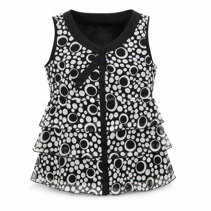 South Womens Black Geometric Polyester Basic Blouse Size 12 Scoop Neck