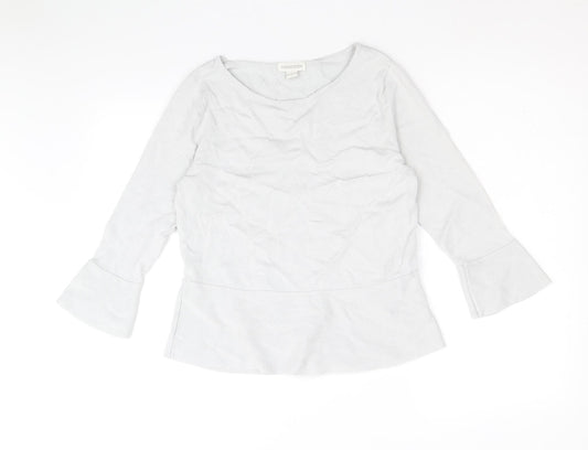 Monsoon Womens Grey Scoop Neck Viscose Pullover Jumper Size 12
