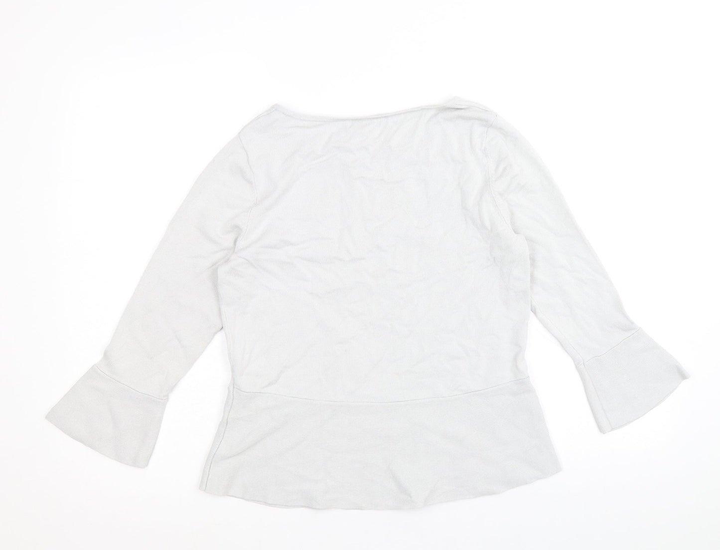 Monsoon Womens Grey Scoop Neck Viscose Pullover Jumper Size 12