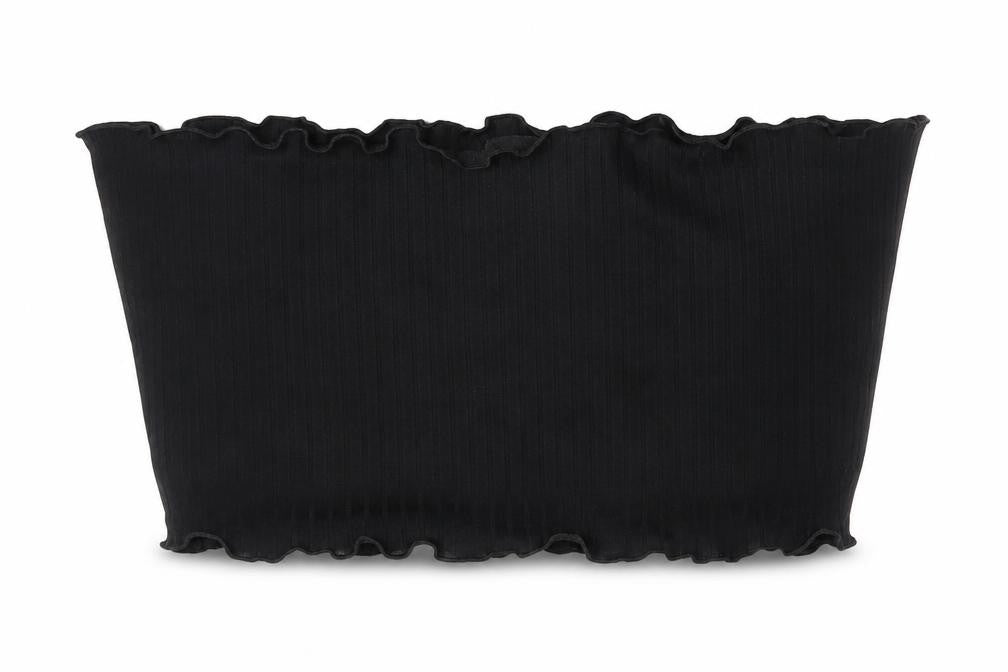 PRETTYLITTLETHING Womens Black Polyester Cropped Blouse Size 8 Square Neck - Boob Tube