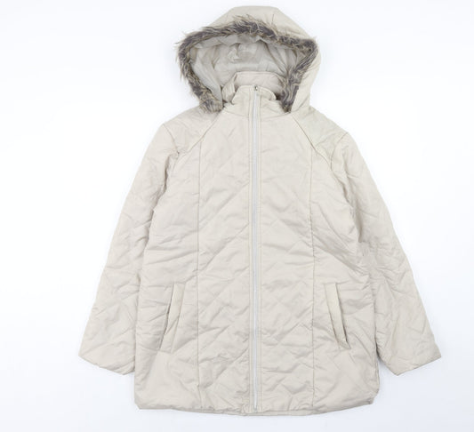 Anne De Lancay Womens Beige Jacket Size S Zip