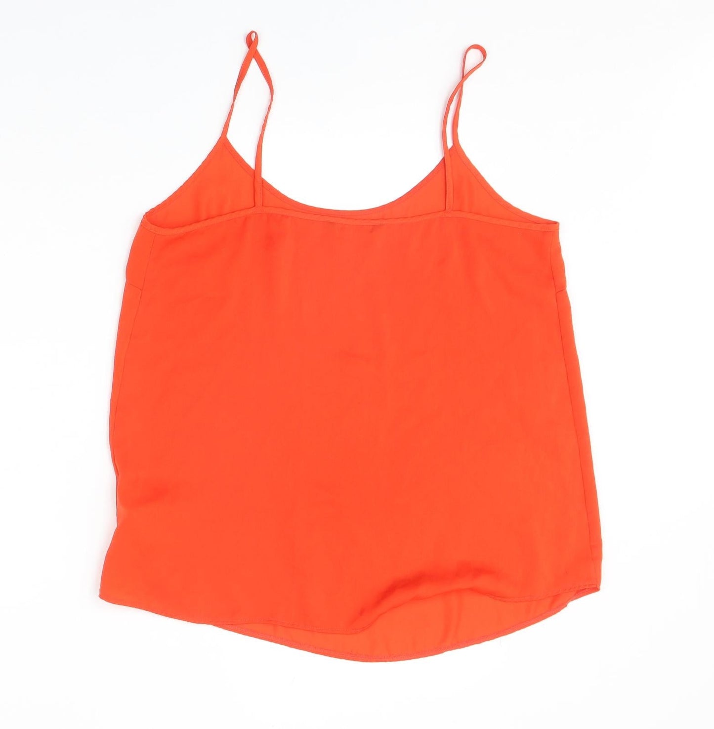 Marks and Spencer Womens Orange Polyester Basic Tank Size 10 Round Neck