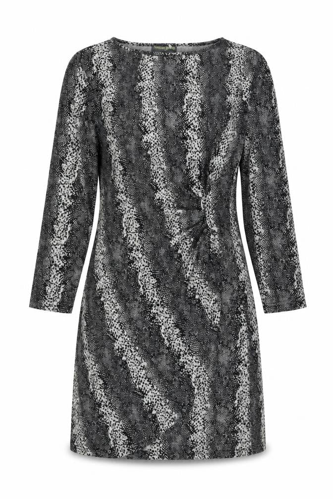 Sugar Crisp Womens Grey Geometric Polyester A-Line Size M Round Neck Pullover