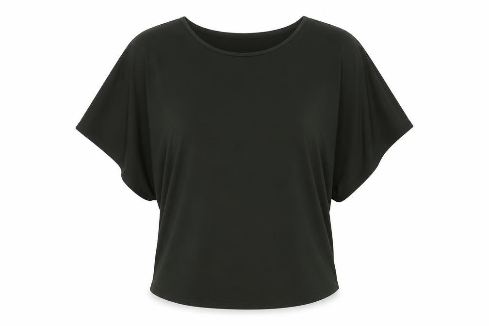 Topshop Womens Green Polyester Basic Blouse Size 6 Round Neck