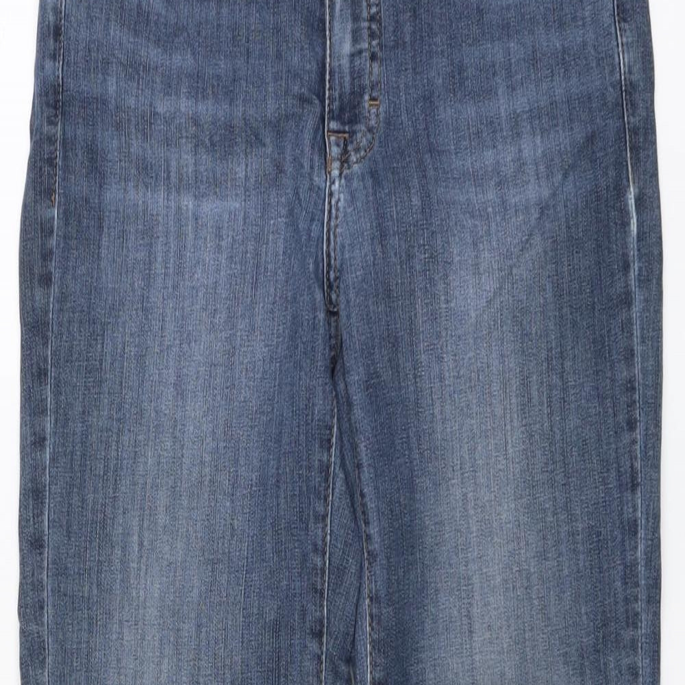 Angels Womens Blue Cotton Straight Jeans Size 28 in L28 in Regular Button