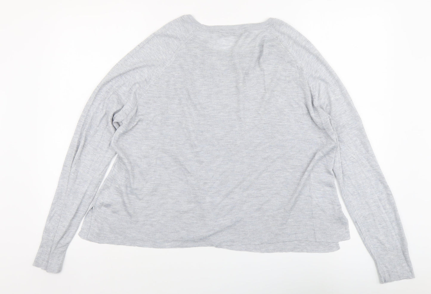 Zara Womens Grey Round Neck Viscose Pullover Jumper Size M