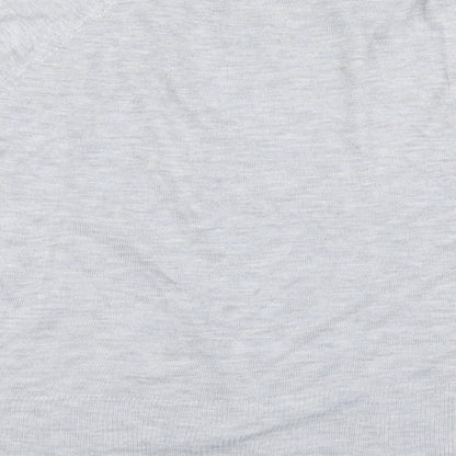 Zara Womens Grey Round Neck Viscose Pullover Jumper Size M