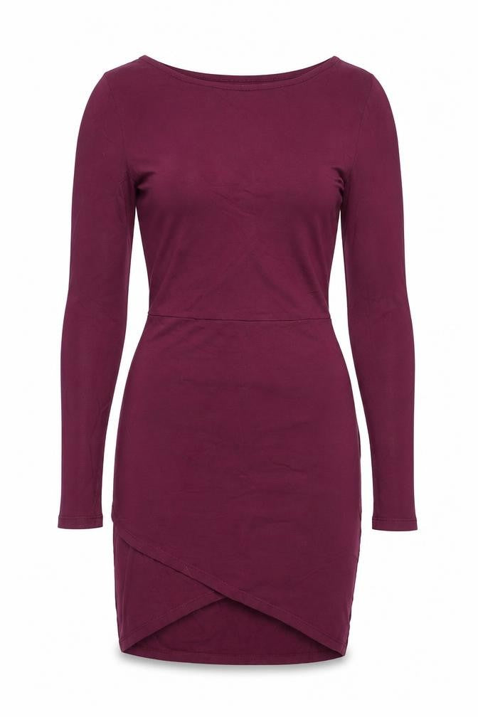 Missguided Womens Purple Viscose Bodycon Size 8 Round Neck Pullover
