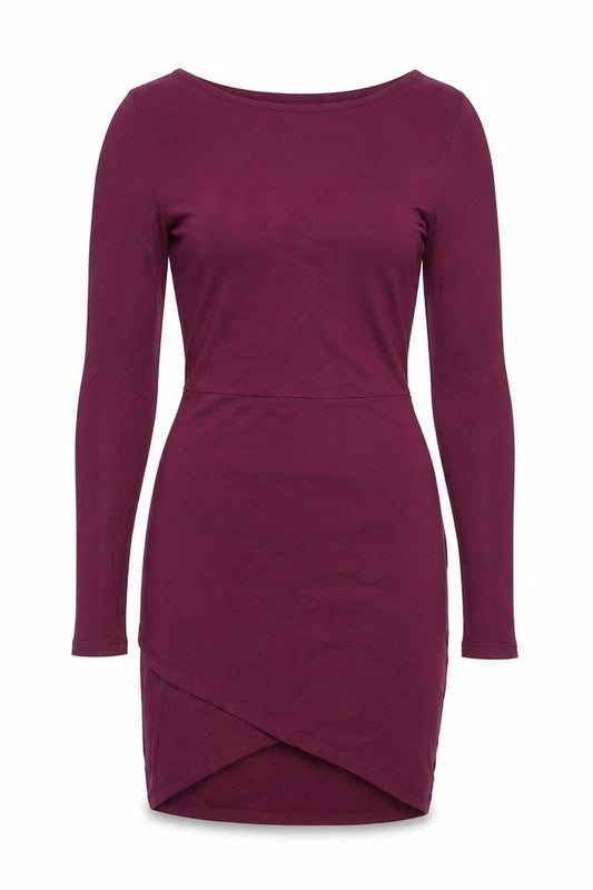Missguided Womens Purple Viscose Bodycon Size 8 Round Neck Pullover