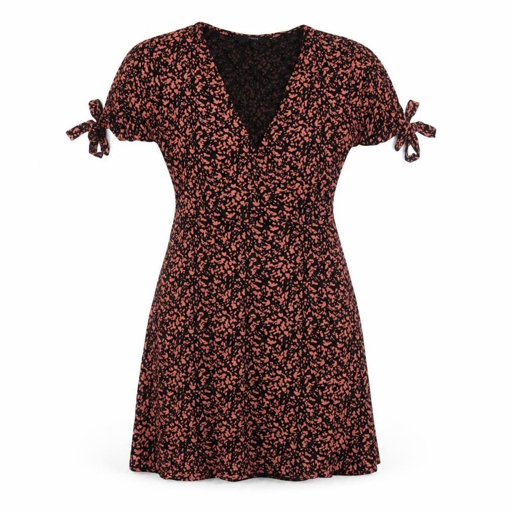 NEXT Womens Black Geometric Viscose Trapeze & Swing Size 10 V-Neck Pullover