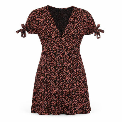 Next Womens Black Geometric Viscose Trapeze & Swing Size 10 V-Neck Pullover