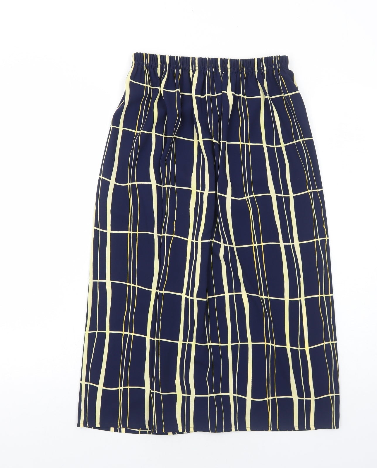 Preworn Womens Blue Geometric Polyester A-Line Skirt Size 14