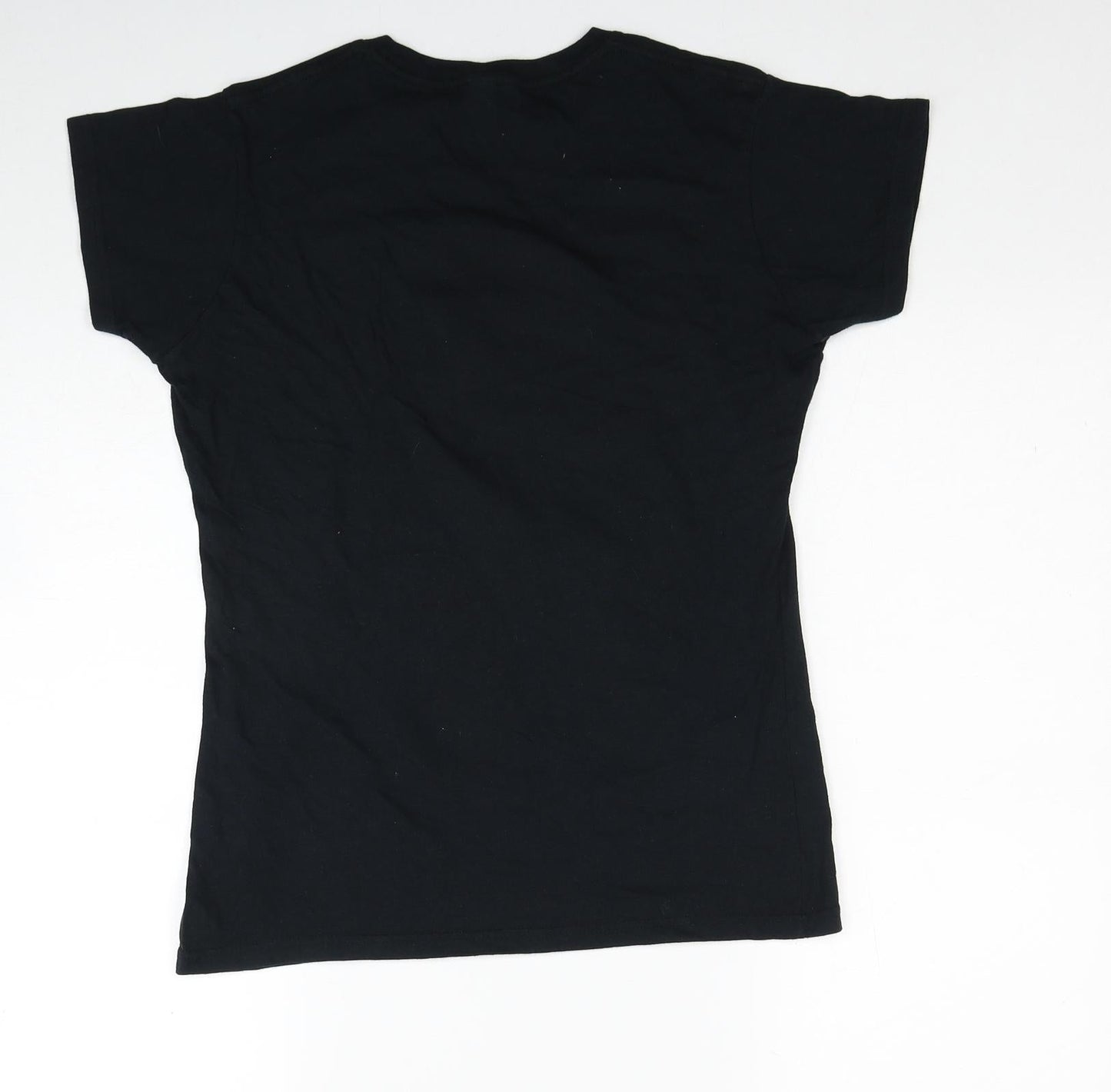Gildan Womens Black Cotton Basic T-Shirt Size L Round Neck - I Heart Amsterdam Penguin
