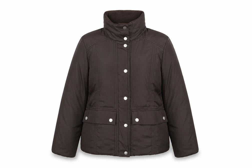 Arquette Womens Brown Jacket Size 12 Zip