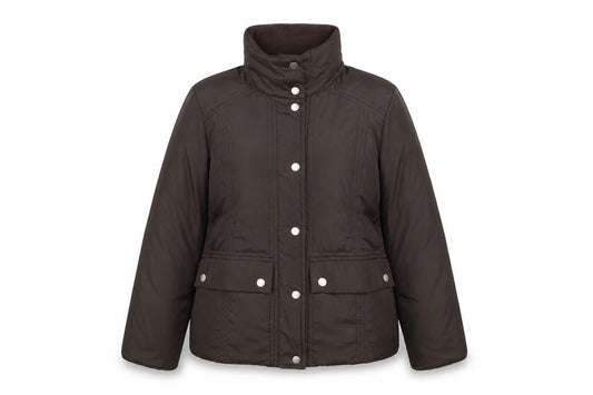 Arquette Womens Brown Jacket Size 12 Zip