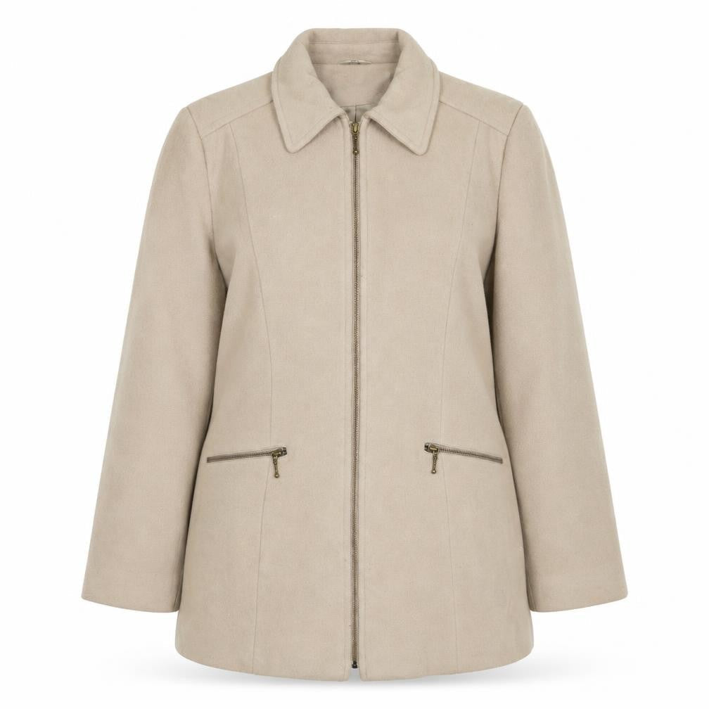 Klass Womens Beige Jacket Size 10 Zip
