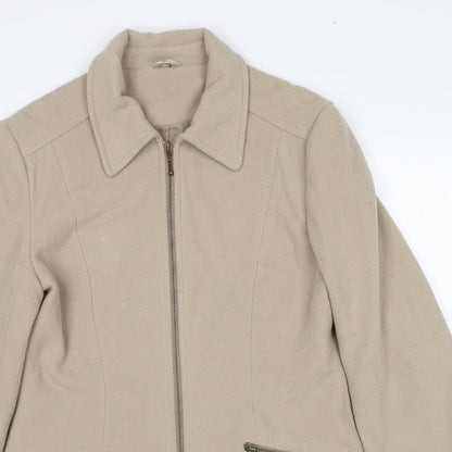 Klass Womens Beige Jacket Size 10 Zip