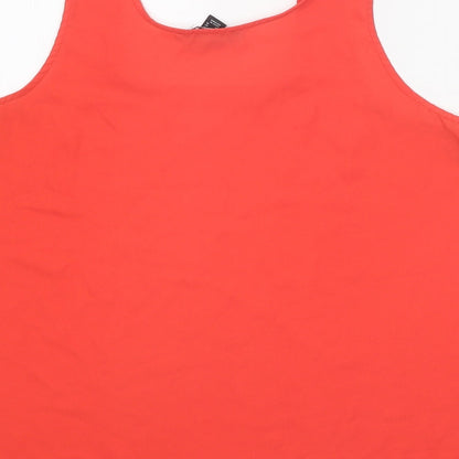 Atmosphere Womens Red Polyester Basic Tank Size 14 Square Neck