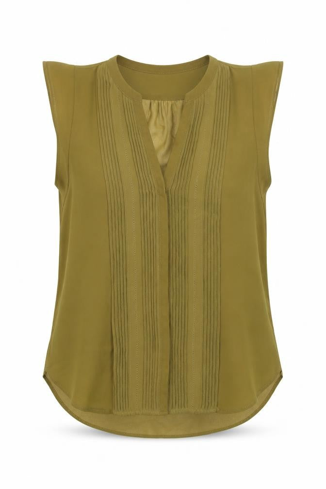 H&M Womens Green Polyester Basic Tank Size 8 V-Neck
