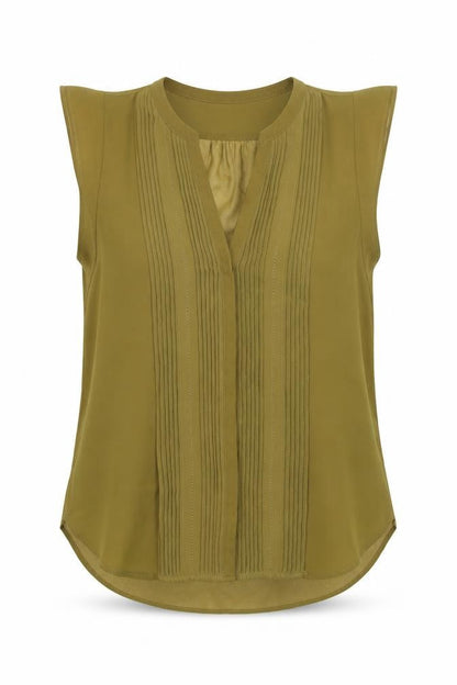 H&M Womens Green Polyester Basic Tank Size 8 V-Neck