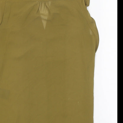 H&M Womens Green Polyester Basic Tank Size 8 V-Neck