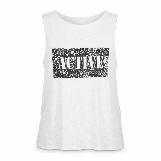 Studio Womens White 100% Cotton Basic Tank Size 12 Scoop Neck - Active