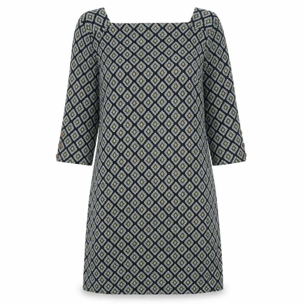 Marks & Spencer Womens Black Geometric Acrylic A-Line One Size Square Neck Pullover