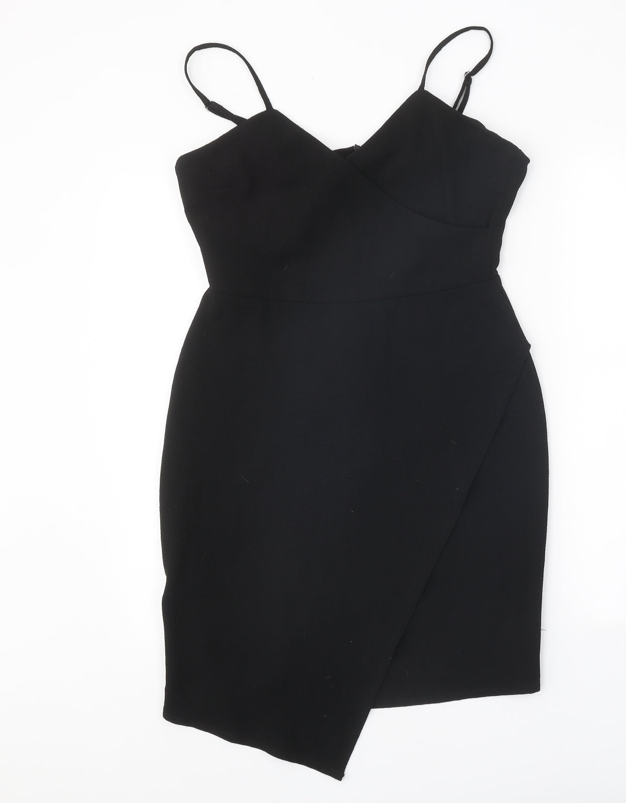 Code Pink Womens Black Polyester Bodycon One Size V-Neck Zip