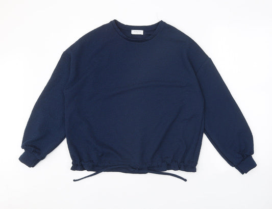 Papaya Womens Blue Round Neck Polyester Pullover Jumper Size S