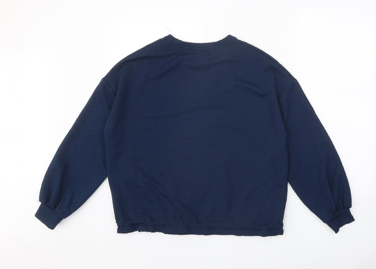 Papaya Womens Blue Round Neck Polyester Pullover Jumper Size S