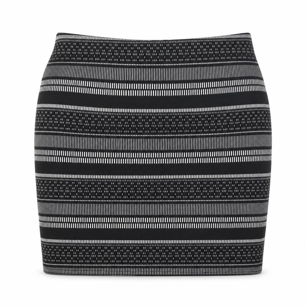 Atmosphere Womens Black Geometric Polyester Bandage Skirt Size 10