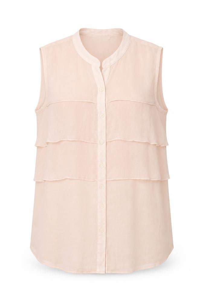 Dorothy Perkins Womens Pink Polyester Basic Button-Up Size 14 Round Neck