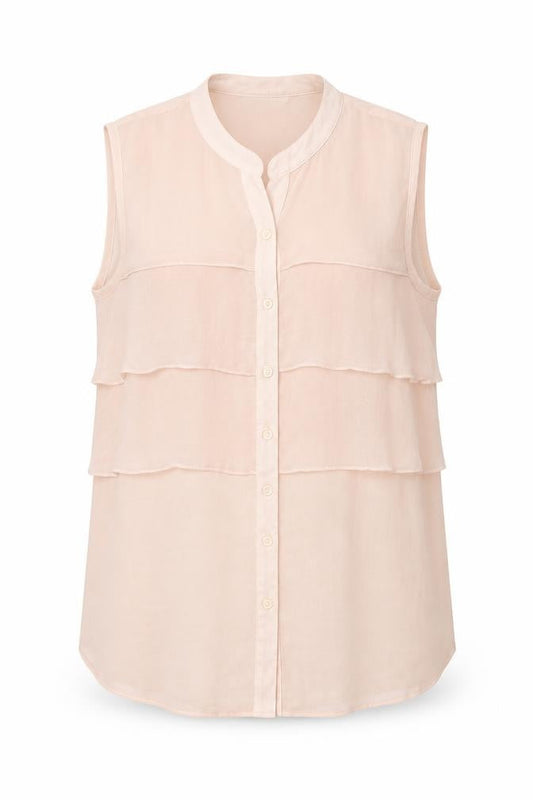 Dorothy Perkins Womens Pink Polyester Basic Button-Up Size 14 Round Neck