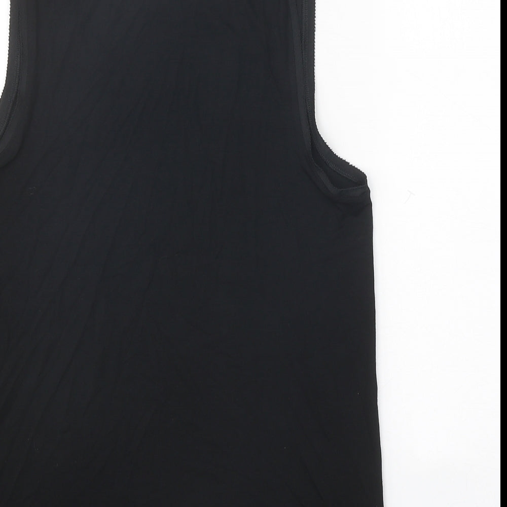 Marks and Spencer Womens Black Polyester Basic Tank Size 6 Scoop Neck