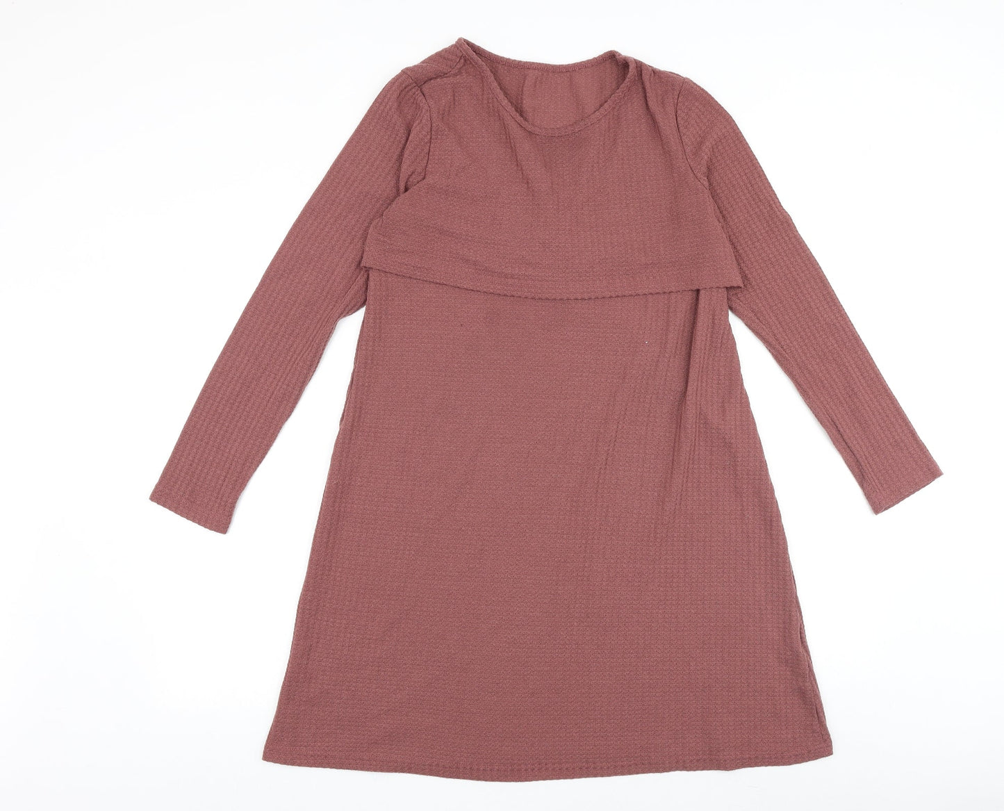 Preworn Womens Pink Polyester A-Line Size M Round Neck Pullover