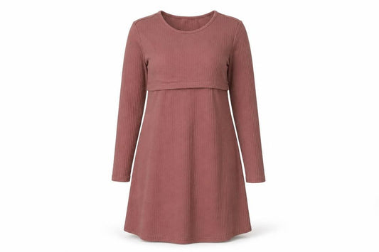 Womens Pink Polyester A-Line Size M Round Neck Pullover